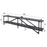 WAVE Design TV Board 160cm black mango solid wood