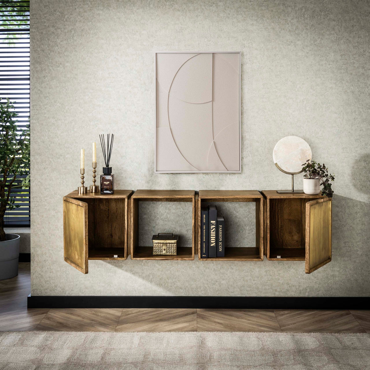 WAVE Design TV Board 160cm black mango solid wood
