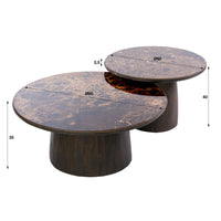 Couchtisch Empera rund Set aus 2 / Keramik dark emperador
