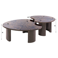 Couchtisch Empera Set aus 2 / Keramik dark emperador