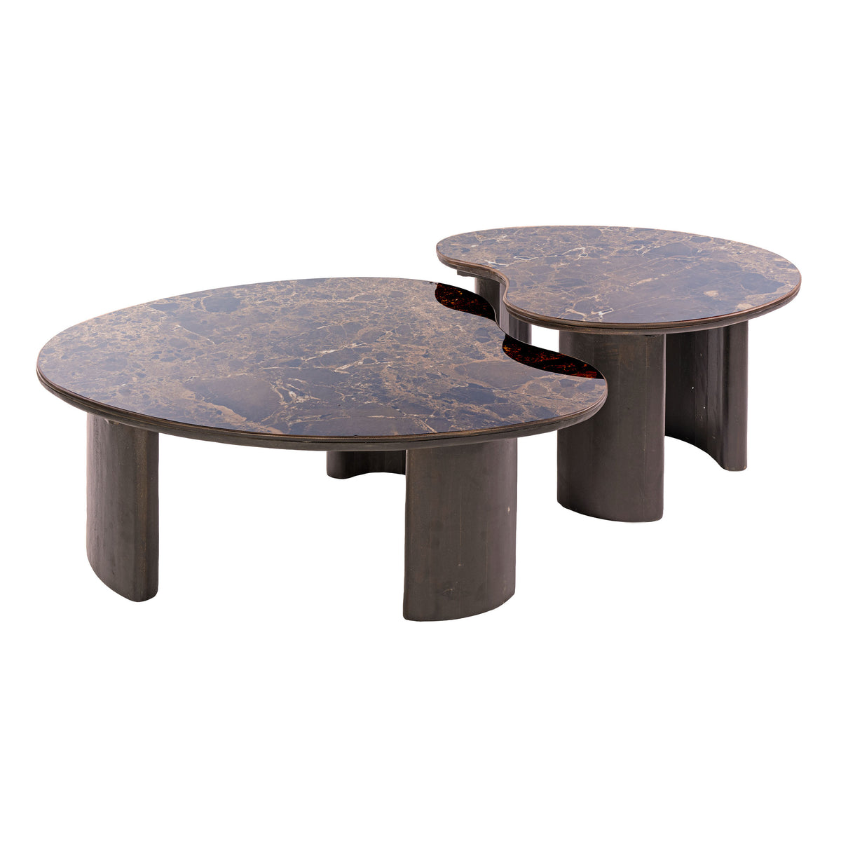 Couchtisch Empera Set aus 2 / Keramik dark emperador