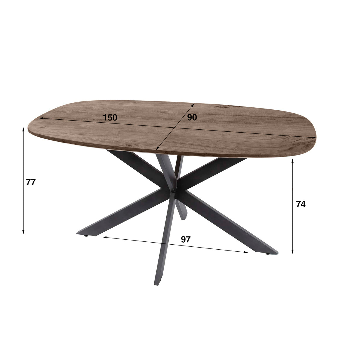 Esstisch Arhus Solid dänisch oval / Massiv Akazie