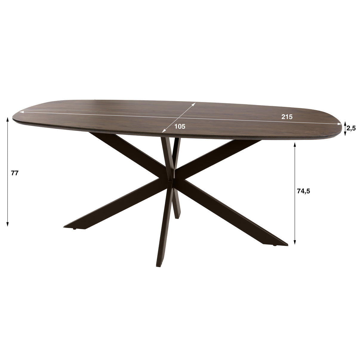 Esstisch Arhus Solid dänisch oval / Massiv Akazie