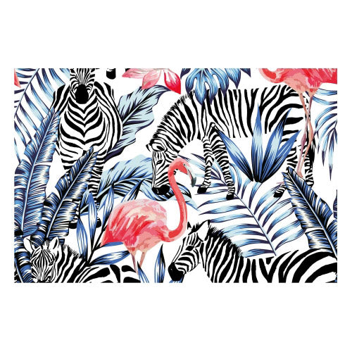 Vinyl Teppich MATTEO Flamingo&Zebra, rechteckig, Höhe: 2.2 mm