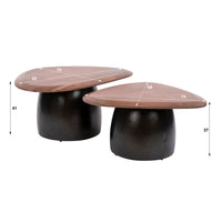 Couchtisch Melta Set aus 2 / Massiv Akazie braun