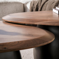 Couchtisch Melta Set aus 2 / Massiv Akazie braun