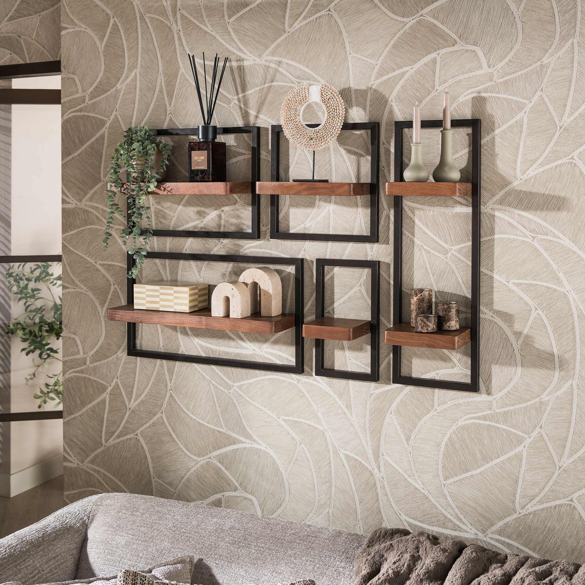SNAKE Design shelf 165cm oak look bookcase with five shelves