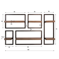 SNAKE Design shelf 165cm oak look bookcase with five shelves
