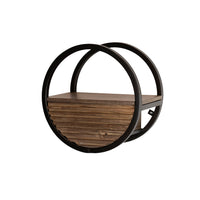 WANDREGAL CIRCULAR MIT SCHUBLADE – MASSIV AKAZIE BRAUN