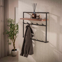Garderobe Air Pure hoch 2x6 Haken / Massiv Akazie braun