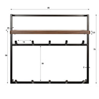 Garderobe Air Pure hoch 2x6 Haken / Massiv Akazie braun