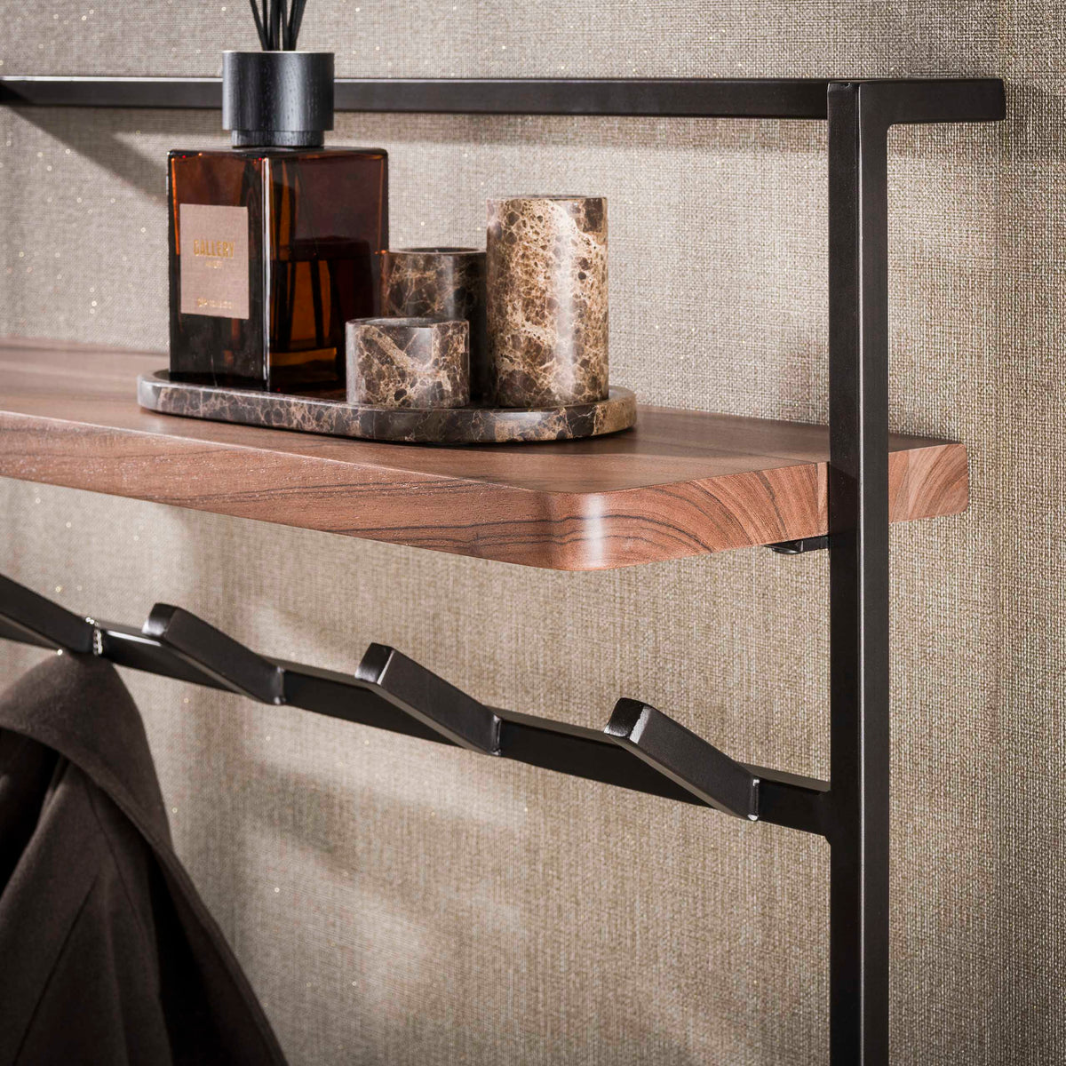 Garderobe Air Pure hoch 2x6 Haken / Massiv Akazie braun