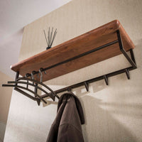 Garderobe Edge Curve 6 Haken / Massiv Akazie braun