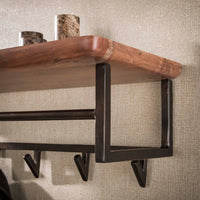 Garderobe Edge Curve 6 Haken / Massiv Akazie braun
