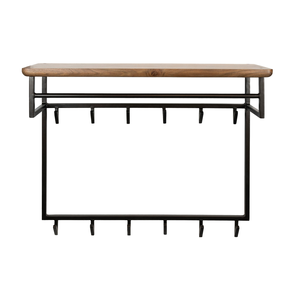 Garderobe Edge Curve hoch 12 Haken / Massiv Akazie braun