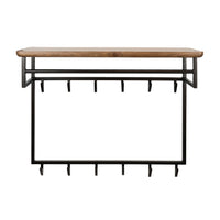 Garderobe Edge Curve hoch 12 Haken / Massiv Akazie braun