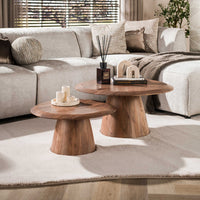 Couchtisch Rona Set aus 2 / Massiv Akazie braun