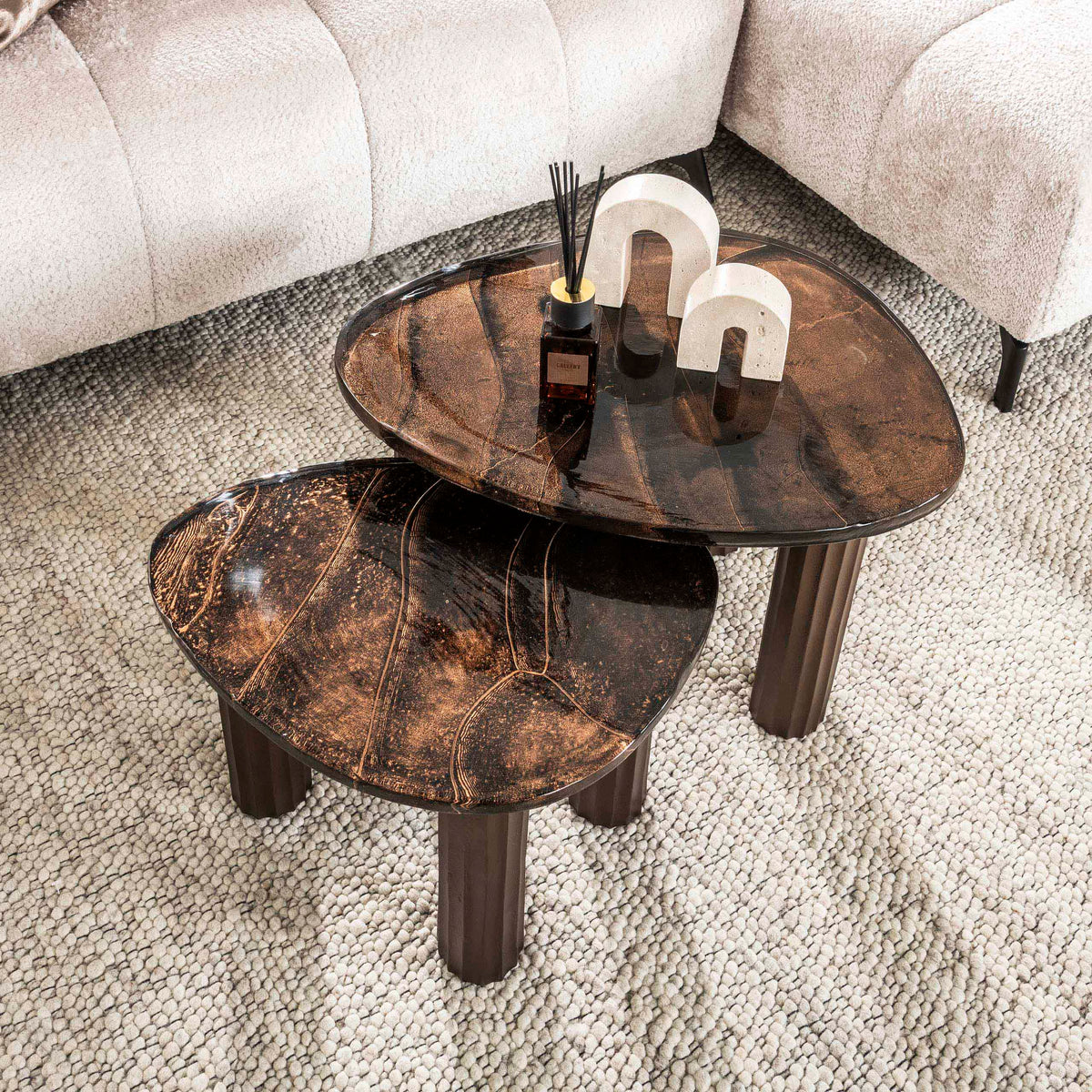 ARCHITECTURE Industrial coffee table 100cm oiled oak black frame