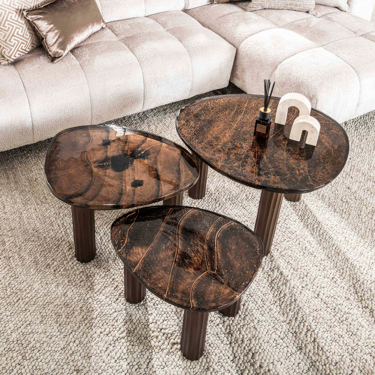 ARCHITECTURE Industrial coffee table 100cm oiled oak black frame