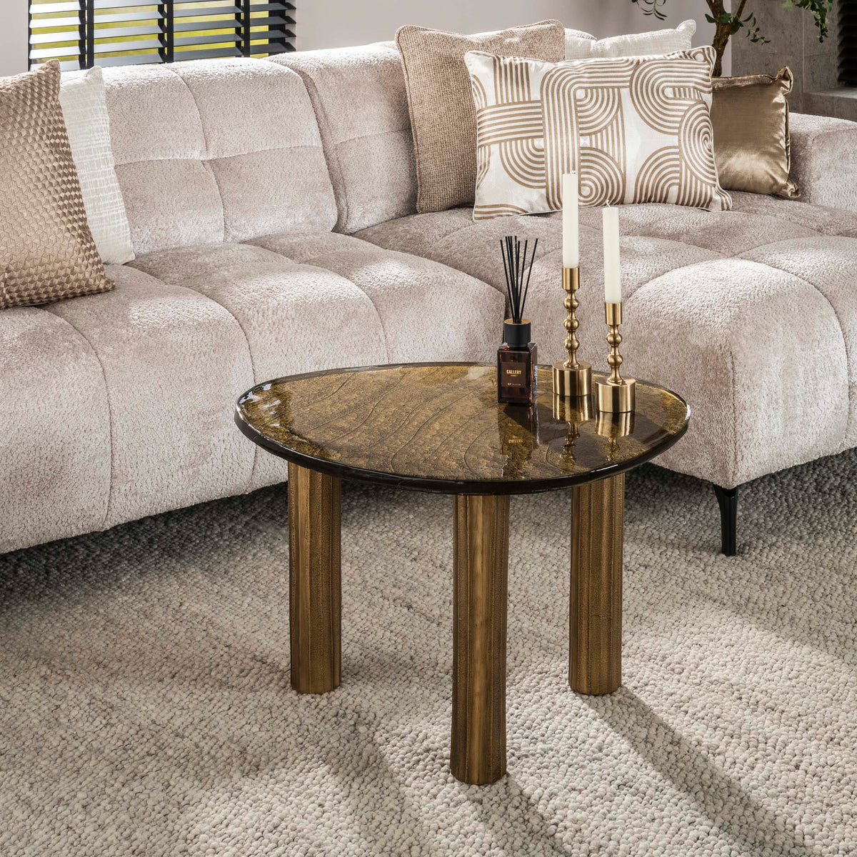 ARCHITECTURE Industrial coffee table 100cm oiled oak black frame