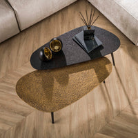 ARCHITECTURE Industrial coffee table 100cm oiled oak black frame