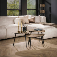 Couchtisch Metallic dreieckig Set aus 3 / Antikbronze