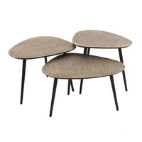 Couchtisch Metallic dreieckig Set aus 3 / Antikbronze