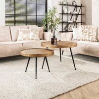 ARCHITECTURE Industrial coffee table 100cm oiled oak black frame