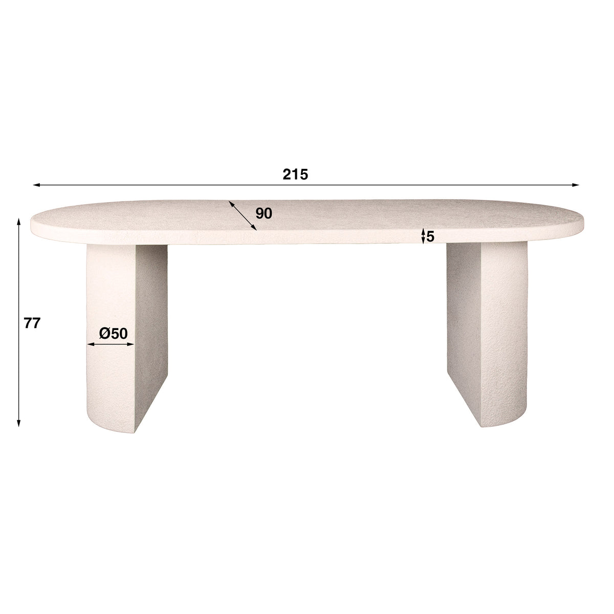 ARCH STONE Esstisch flach oval 215cm / Marmor composite