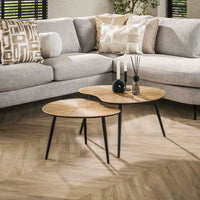 ARCHITECTURE Industrial coffee table 100cm oiled oak black frame