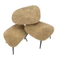 RAY Couchtisch Set aus 3 viereckig / Ray Antikgold
