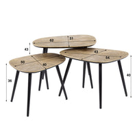 RAY Couchtisch Set aus 3 viereckig / Ray Antikgold