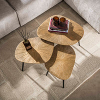 RAY Couchtisch Set aus 3 viereckig / Ray Antikgold