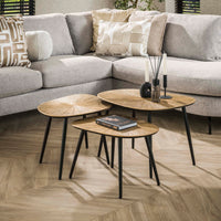 RAY Couchtisch Set aus 3 viereckig / Ray Antikgold