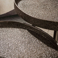 Couchtisch Set aus 2 dreieckig / Bronzefarbenes Liquid Metal