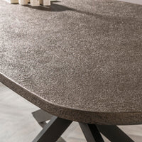BRONVIK Esstisch dänisch oval 180cm / Bronzefarbenes Liquid Metal