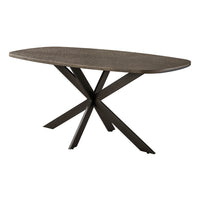 BRONVIK Esstisch dänisch oval 180cm / Bronzefarbenes Liquid Metal