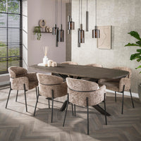 BRONVIK Esstisch dänisch oval 215 cm / Bronzefarbenes Liquid Metal