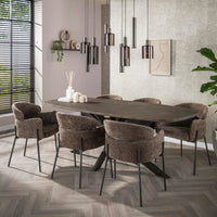 BRONVIK Esstisch dänisch oval 215 cm / Bronzefarbenes Liquid Metal