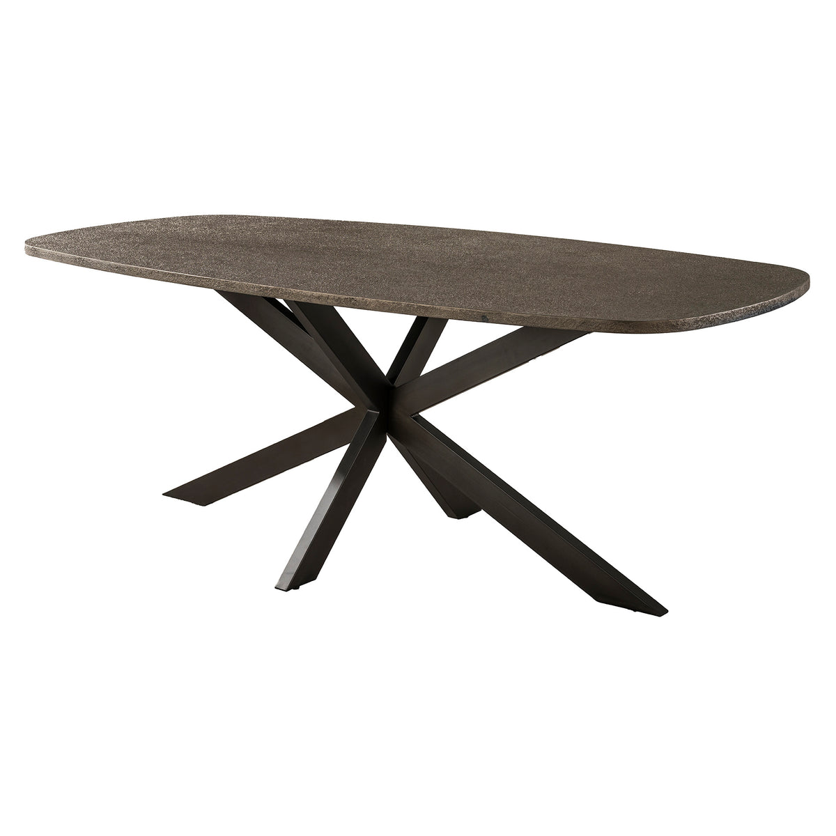 BRONVIK Esstisch dänisch oval 215 cm / Bronzefarbenes Liquid Metal