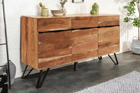 Sideboard LIVING EDGE Massives Sideboard 160cm Akazienholz mit Baumkante