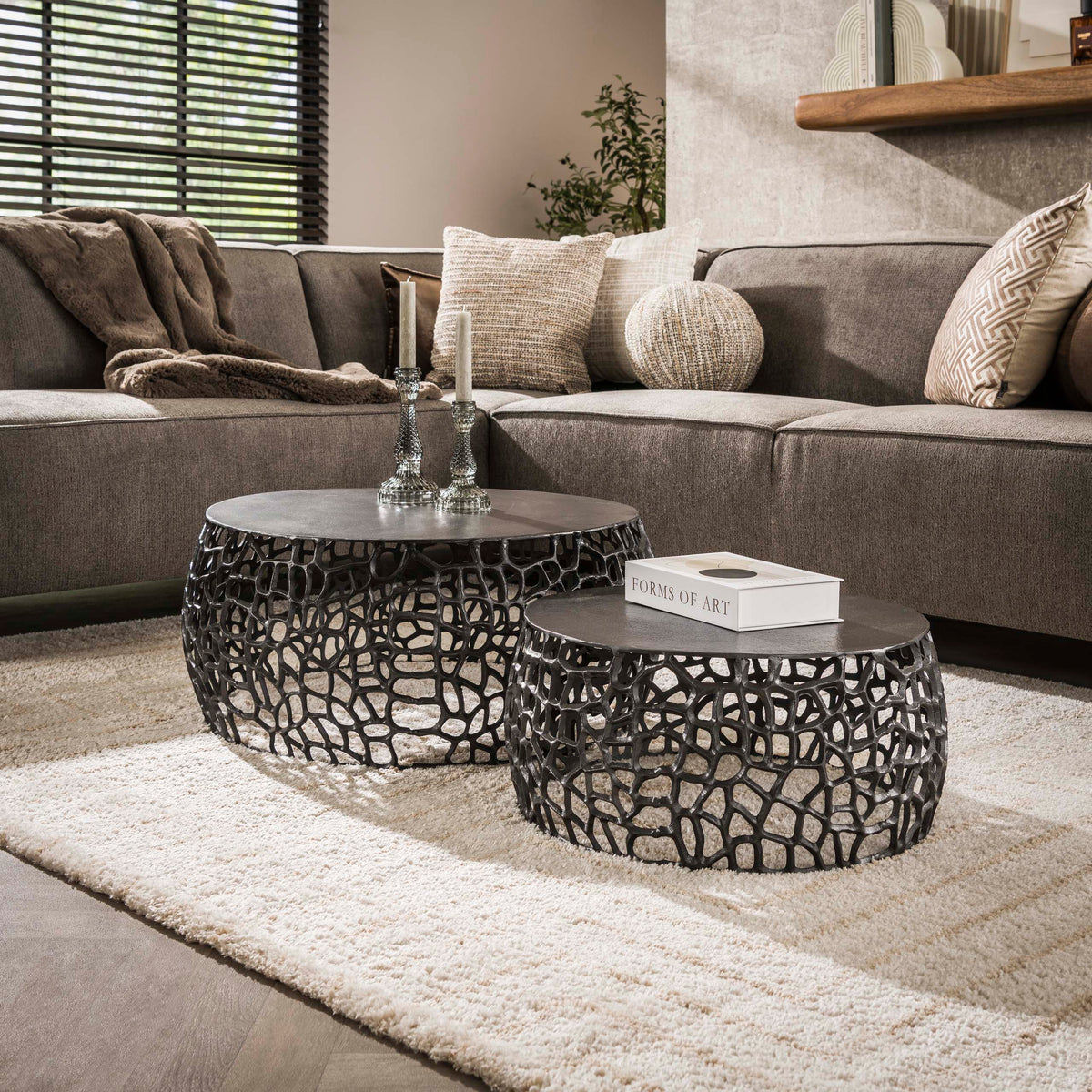 ARCHITECTURE Industrial coffee table 100cm oiled oak black frame