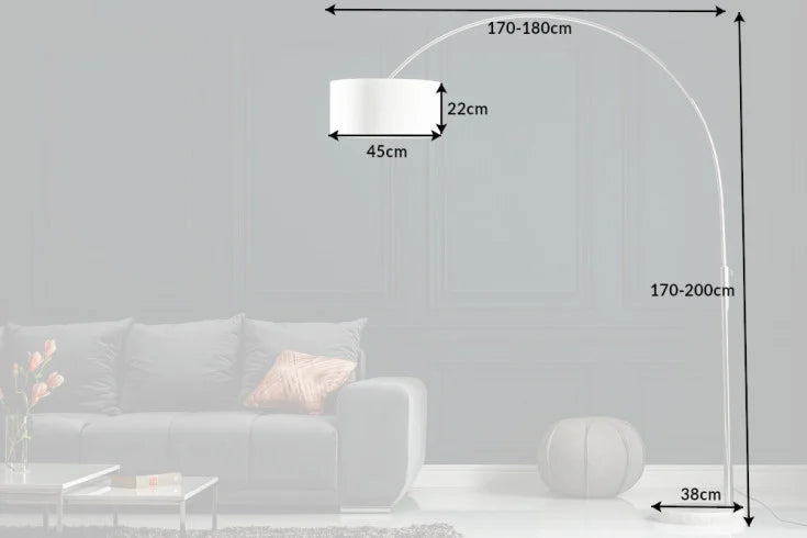 LOUNGE DEAL Ausziehbare Bogenlampe 170-200cm Stehlampe