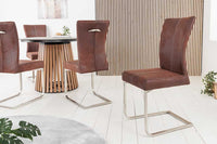 SAMSON Freischwinger Stuhl Edelstahlrahmen mit Komfortgriff