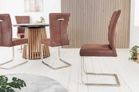 SAMSON Freischwinger Stuhl Edelstahlrahmen mit Komfortgriff