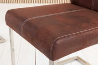 SAMSON Freischwinger Stuhl Edelstahlrahmen mit Komfortgriff