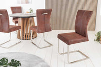 SAMSON Freischwinger Stuhl Edelstahlrahmen mit Komfortgriff