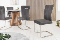 SAMSON Freischwinger Stuhl Edelstahlrahmen mit Komfortgriff