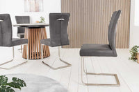 SAMSON Freischwinger Stuhl Edelstahlrahmen mit Komfortgriff