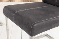 SAMSON Freischwinger Stuhl Edelstahlrahmen mit Komfortgriff